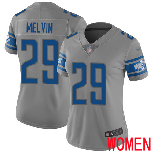 Detroit Lions Limited Gray Women Rashaan Melvin Jersey NFL Football #29 Inverted Legend
